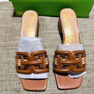 Sam Edelman Tan and Brown Woven Sandals
